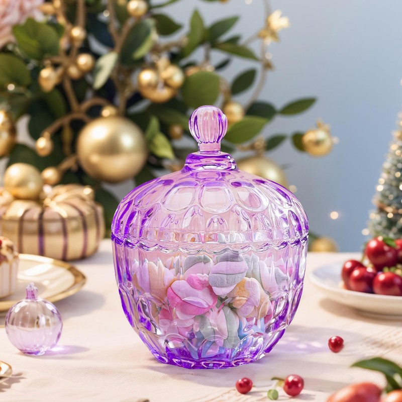 kanpura Large Glass Candy Jar with Lid, Cookie Jar Food