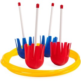 Champion Sports Lawn Darts for Kids: Classic Toss Game & Backyard Party Toy for Families - Safe Plastic Dart & Target Ring Set - Indoor & Outdoor Use Blue