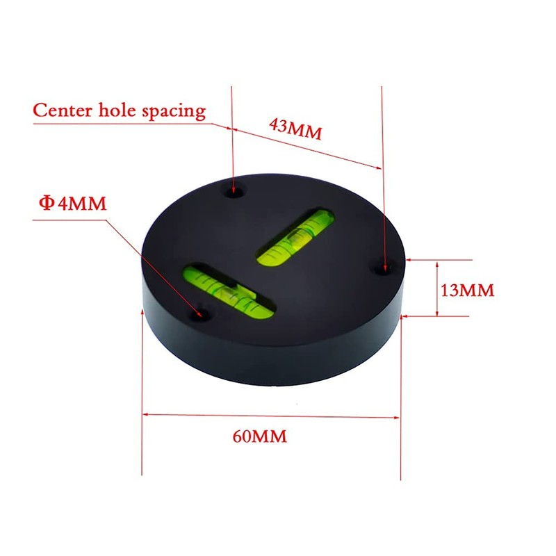 UMEI Universal Glass Level - Metal Round Horizontal Bubble T-Type