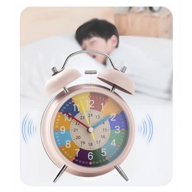YYDS Loud Table Clock, Stylish, Analog, Vibration, Alarm, Big Sound, Always Wake Up Alarm Clock, For Children, Loud Blows, Wake Up, Bells, Bell Tone, Educational Clock, Cute, Easy to Read