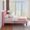 VECELO Queen Size Bed Frame Upholstered Platform with Fabric Headboard/Wooden