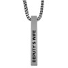 America's Front Line Deputy's Wife Silver Plated Pillar Bar Pendant Necklace Gift Mother's Day Christ