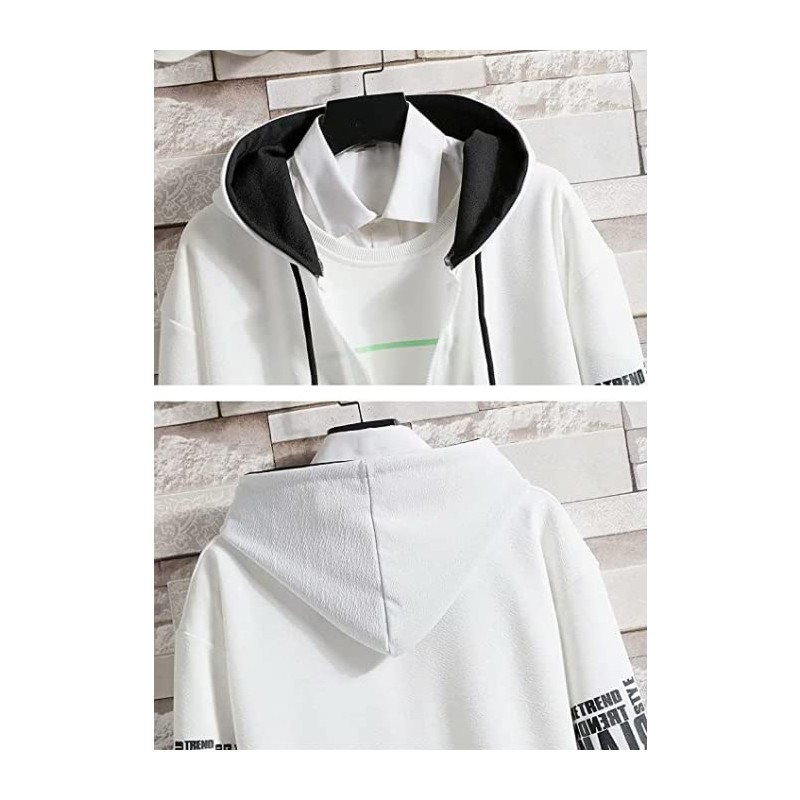 KOTRBOY Men's Hoodie, Short Sleeve, Summer Clothes, Men's, Solid, Hooded,