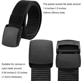 LUORNG 38cm Plastic Buckle 4PCS Black Nylon Canvas Web Belt Plastic Buckle for 1.4 inches to 1.5 inches (36mm to 38mm) Wide Belt
