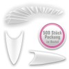 Pack of 500 Stilettos Nail Tips White (ABS Formula) -