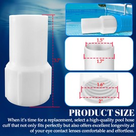 TonGass (2-Pack) 1-1/2" Pool Hose Cuff Threaded Hose Cuff for Spiral Wound Swimming Pool Vacuums Hoses Connects the Vacuum Head to the Vacuum Skimmer Inlet Made of Highly Durable ABS Plastic
