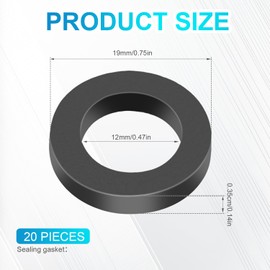 20pcs Shower Head Filter Gasket, Black Water Hose Rubber Gasket PVC Prevent Leakage Faucet Washers for Connecting Shower Head&Handheld Shower Hose Parts
