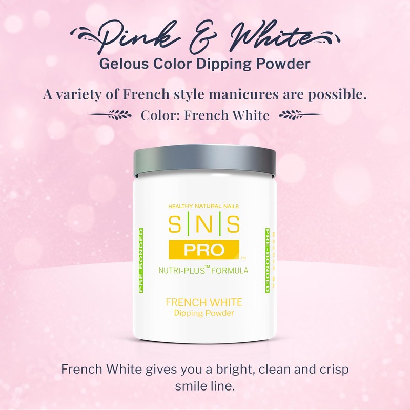 SNS Nail Dip Powder, French White (Natural/Nudes, White, Sheer) -