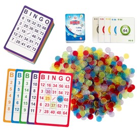Yuanhe Complete Bingo Game Set with 100 Bingo Cards,1000 Bingo Chips and Deck of Calling Cards for Family,Large Groups,Parties,Game Nights