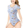 CutiePlusU Cotton Button Crotch Bodysuits Adult Romper Basics Print Romper,