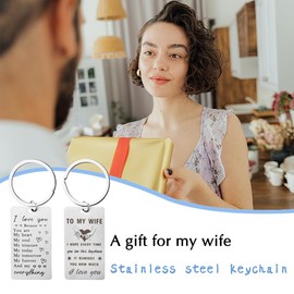 Wife Valentines Day Gifts for Wife Keychain Gifts for Her Wife Anniversary Bday Gifts for Wifey Valentine's Day Gifts for Wife I Love You Gifts for Her Wife Keyring Gift for Wife Birthday Gifts