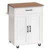 MAHANCRIS Kitchen Island on Wheels with Drop Leaf, Folding Countertop