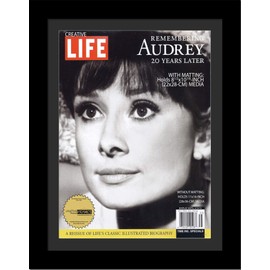 Creative Picture Frames 8.5 x 10.87 Magazine Frame with Full-Strength Glass, Holds Up To A 1/4" Thick Media, Magazine Wall Display with Installed Hangers for Easy Mounting, Black with Black Mat