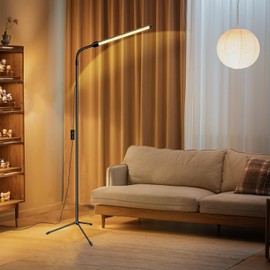 DAYSOFT LED Floor Lamp Bright, Reading Floor Lamp for Home Office, Lash Lamp, Tattoo Light, Dimmable Gooseneck Standing Lamp for Task Craft Sewing Bedroom