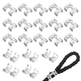 BangBoom 20 Pieces Metal Double-Ended Rope Clamps, 1/4" Heavy Duty Rope Loop End Clip, Zinc Plated Rope Crimp for Twisted or Braided String Cord 14/45" (8 mm) to 2/5" (10 mm) (20)