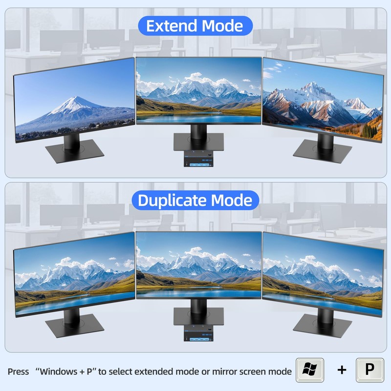 KVM Switch 3 Monitors 2 Computers, Reyoten 8K60Hz KVM Switches,3