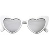 Fashion Culture Women's Lolita Heart Cat Eye Mirrored Sunglasses (White)