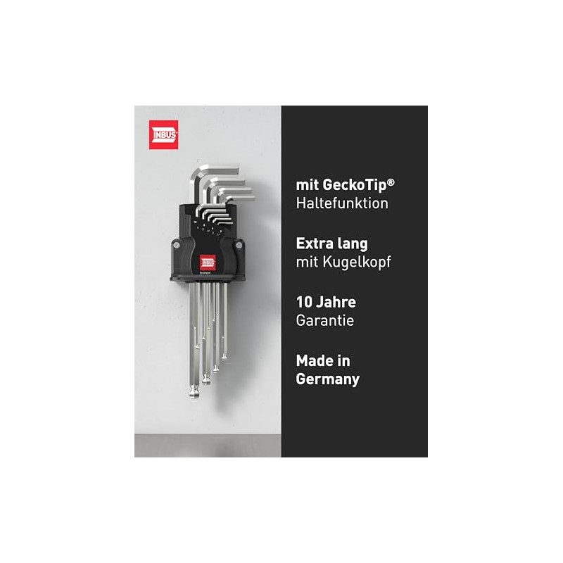 INBUS® 76893 Allen Key Set 9 Pieces 1.5-10 mm with