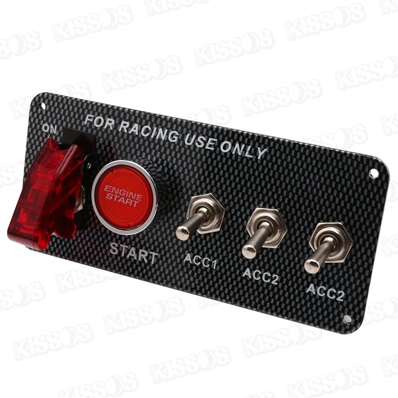 Switch, Racing Panel, Carbon Style, Push Start, Toggle Switch, Universal