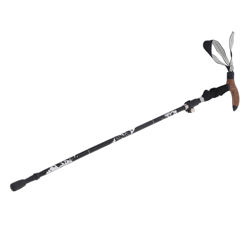 Trekking Pole Hiking Walking Stick 5 Fold Curved Handle Ultra