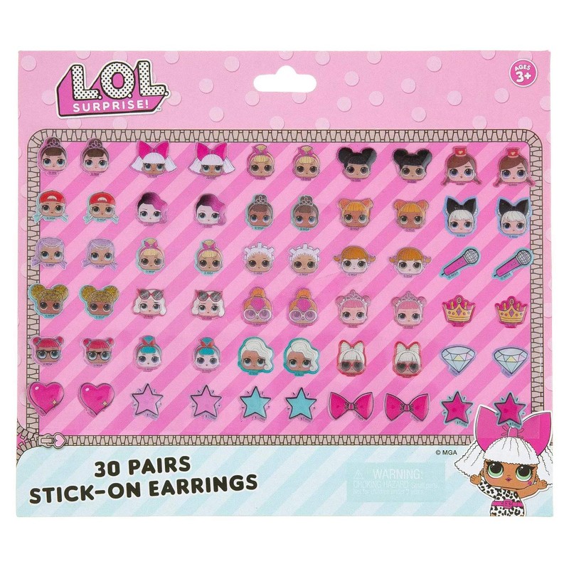 UPD LOL Dolls Sticker Earrings (24 Pair) Earrings Stickers, Birthdays,
