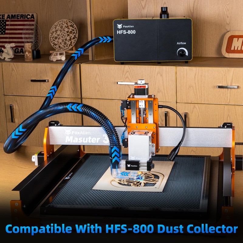 FoxAlien Smoke Extractor for CNC Milling Machine, Compatible with HFS-800