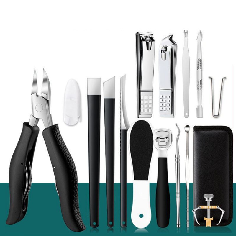 16pcs Pedicure Tools Set Callus Remover Stainless Steel Foot Care