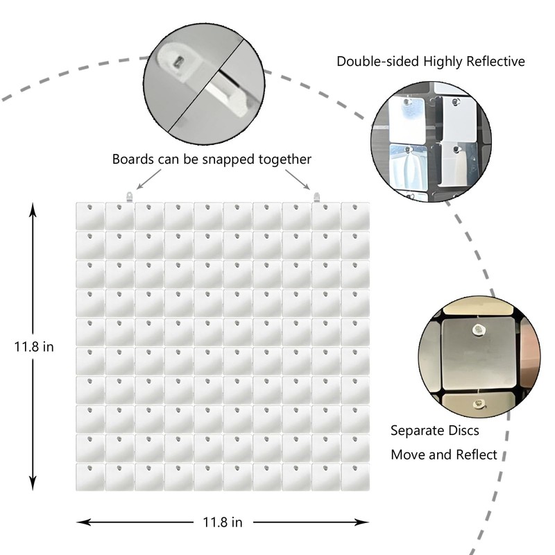Neokisa Reflective Bird Scare Discs Board, Three Boards with 300PCS,