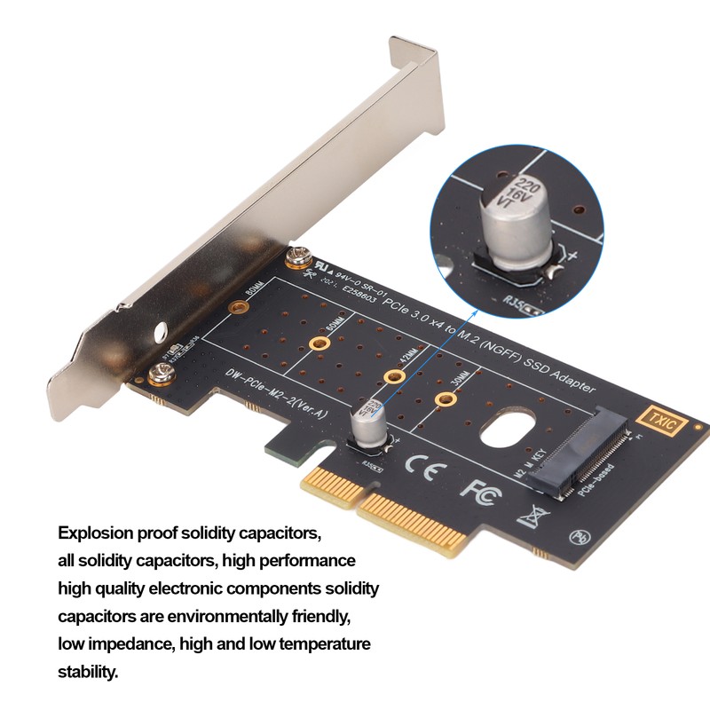 M.2 To Pcie Adapter PCB Gold Plated M.2 NVME to