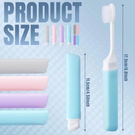 Patelai 4-Pack Travel Toothbrush Set Foldable with Case