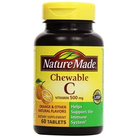 Nature Made Vitamin C 500 mg Chewable Tablets, Orange 60 ea (Pack of 5)
