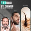 Black Beard Dye Shampoo for Men, Herbal Grey Reducing Mens