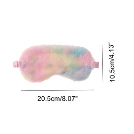 UTENEW 4 Pieces Faux Fur Sleep Mask, Colorful Tie-Dye Plush Eye Cover, Soft Furry Nap Eyeshade with Satin Back & Elastic Strap, Rainbow Light Blocking Blindfold, Sweet Sleep Companion