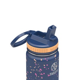 Takeya Actives Water Bottle with Straw Lid - Bottle with Double Stainless Steel Insulation - Dishwasher Safe & BPA-Free - Bottle with Straw Lid & Removable Bumper - 22 oz, Cool Ray