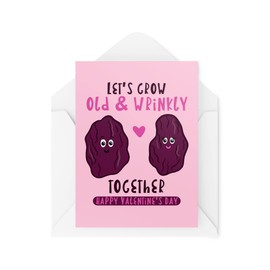 Funny Valentine's Day Card - Let's Grow Old & Wrinkly Together Raisins - Husband Wife Cards - Valentines - Girlfriend Boyfriend - CBH1462