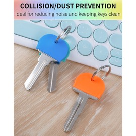 Uniclife 16 PCS 1.25" Key Caps Covers Key Markers Protectors for Large Thin Flat Key Heads (Not for Smaller or Standard Keys), 8 Colors