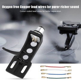 LP Turntable Phono Headshell Mount Head Shell headshell for turntable Standard Headshell headshell for Turntable Cartridge Replacement with Lead Wires (Black) Tourne-disques