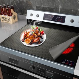 Stove Top Covers for Electric Stove, 27.55" x 19.68" Silicone Stove Cover,Foldable Ceramic Glass Electric Stove Top Cover, Dish Drying Mat to Prevent Scratching,Black (28inch black)