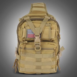 XGear Tactical Tactical Sling Bag Pack Range Bag Military Rover Assault Shoulder Backpack Molle - Khaki