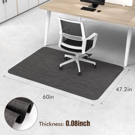 Blvornl Office Chair Mat for Hardwood Floor and Low Pile Carpet, 47.2"x 60" Desk Chair Mat for Hard Wood, Anti-Slip Hard Floor Protector Rolling Chair Mats, PVC Mat Desk Rug for Home, Black