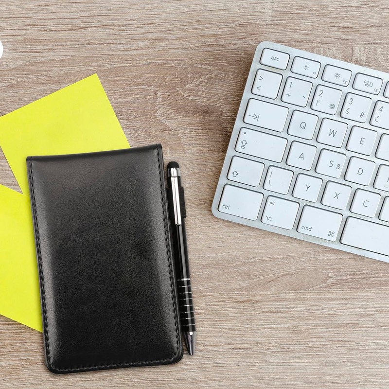 Tabanzhe Leather Pocket Notebook A7 - Mini Portable Memo Notepad,