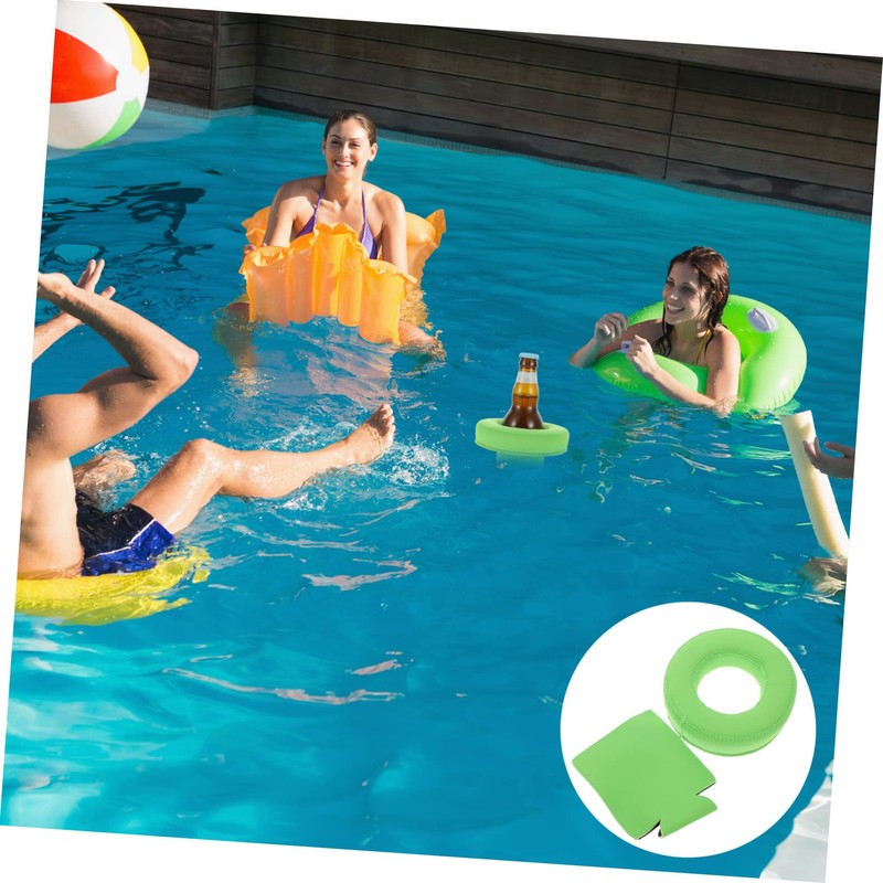 SHOWERORO 5 Sets Neoprene Pool Floaty Drink Holder Floating Beverage