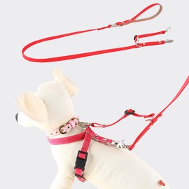 Wonder Fit Double Reed for Small Dogs and Medium Dogs Dog Leash Double Lead Dog Collar Shop (Rose Pink)
