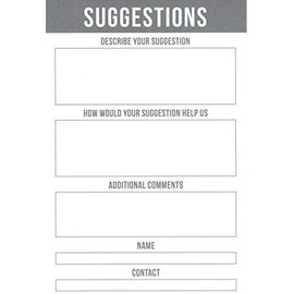 MCB Suggestion Cards for Home and Office 100 Count Suggestion Box Cards for Suggestion Boxes - Improvement Suggestion Cards - 100 Cards Per Pack - 4 x 6 Inches