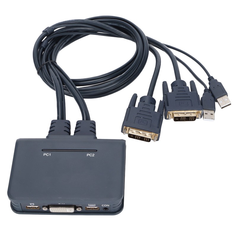 USB KVM Switch 2 Ports Wired HD Multimedia Interface KVM