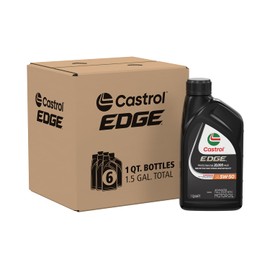 Castrol EDGE 5W-50 Advanced Full Synthetic Motor Oil, 1 Quart, Pack of 6