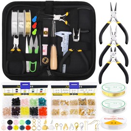 Mardatt 1250pcs Jewelry Making Supplies Kit Includes Jewelry Pliers, Jewelry Wires, Jump Ring Opener, Tweezers, Awl, Thimble Ring Jewelry Accessories for Jewelry Repair