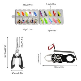 Fishing Gripper, Fishing Spoons Lure Kits, Multi-Function Fishing Pliers, Fish Lip Lure Clamp Holder Floating Grabber Tool Portable Fishing Grips Plier, Saltwater Hook Remover Pliers Fishing Gear