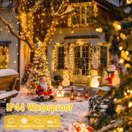 JMEXSUSS Battery Operated Christmas Lights with Remote, Each 33 FT String Lights Indoor Outdoor Waterproof, 2 Pack 100 LED Warm White Christmas Tree Lights for Outside Party Garden Yard Porch Decor