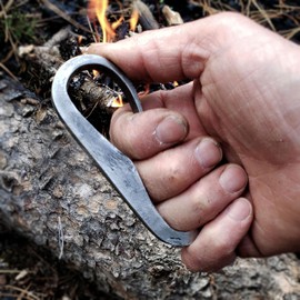 Coopers Bay Traditional Flint & Steel Striker - Forged High Carbon Steel - Primitive Bushcraft Firestarting Tool - Essential Piece for a Primitive Fire Making Kit